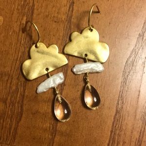 Madewell Raincloud Earrings with Freshwater Pearls